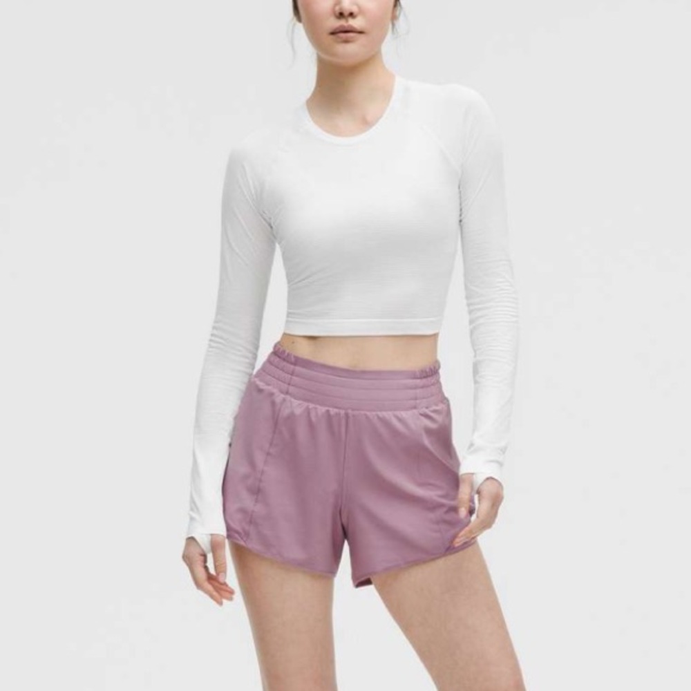 NWOT lululemon Swiftly Tech Cropped Long-Sleeve Shirt 2.0 (White)